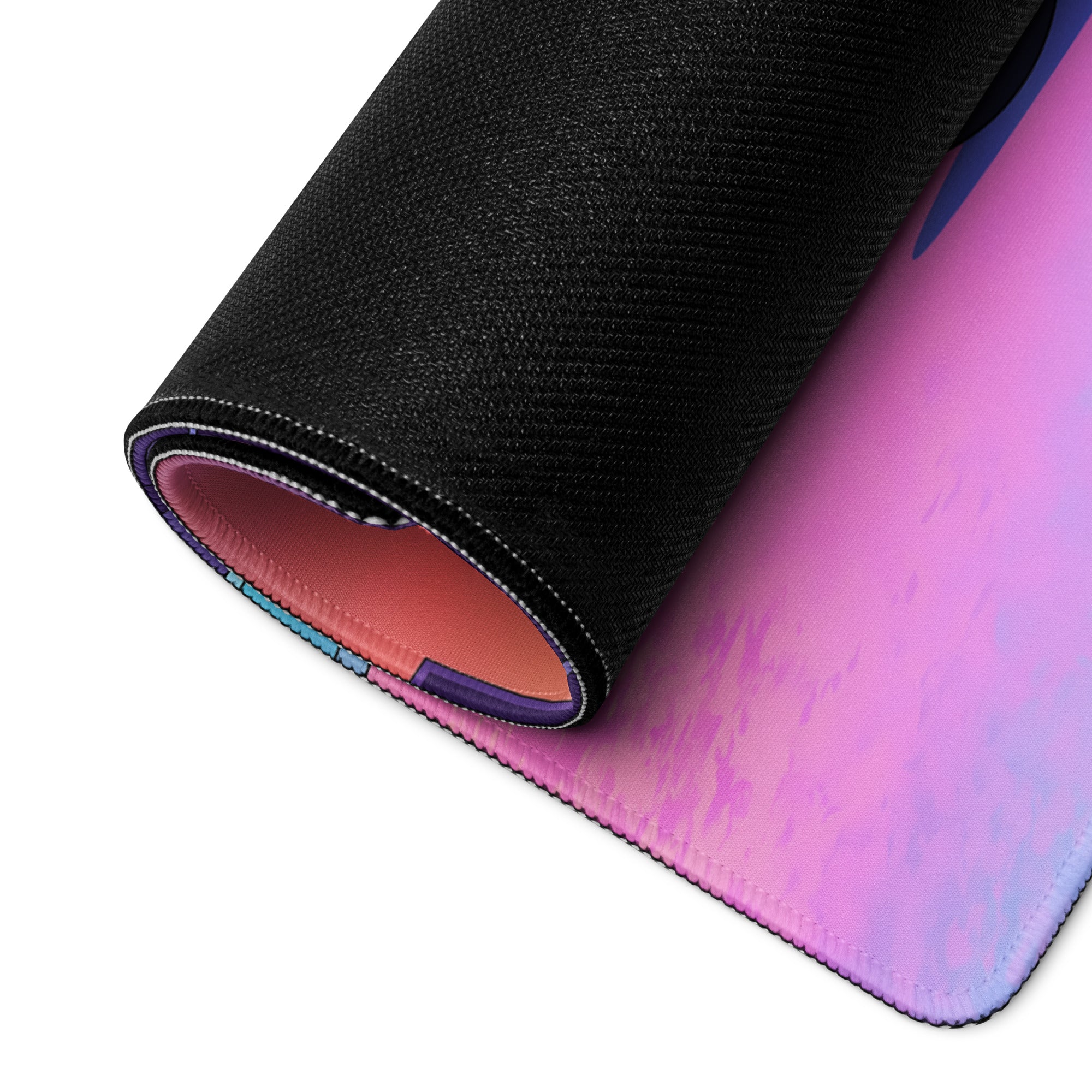 Ducati Panigale V4S Inspired Purple Pink Vaporwave Gaming Mouse Pad – Neon Pit Lane Desk Mat, Retro Futuristic Superbike Digital Art