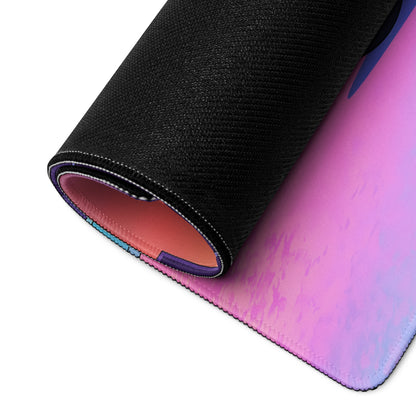 Ducati Panigale V4S Inspired Purple Pink Vaporwave Gaming Mouse Pad – Neon Pit Lane Desk Mat, Retro Futuristic Superbike Digital Art