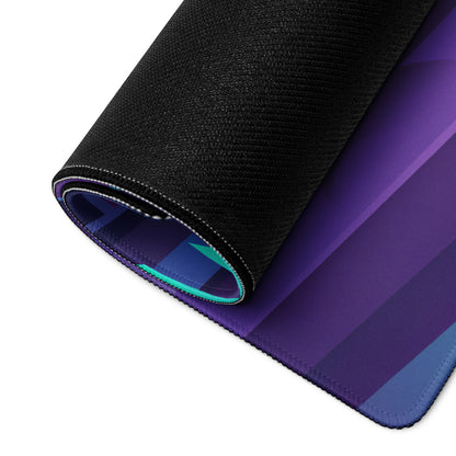 Yamaha YZF-R1 Inspired Red Purple Vaporwave Gaming Mouse Pad – Neon Cyber City Desk Mat, Retro Futuristic Synthwave Sportbike Vector Art