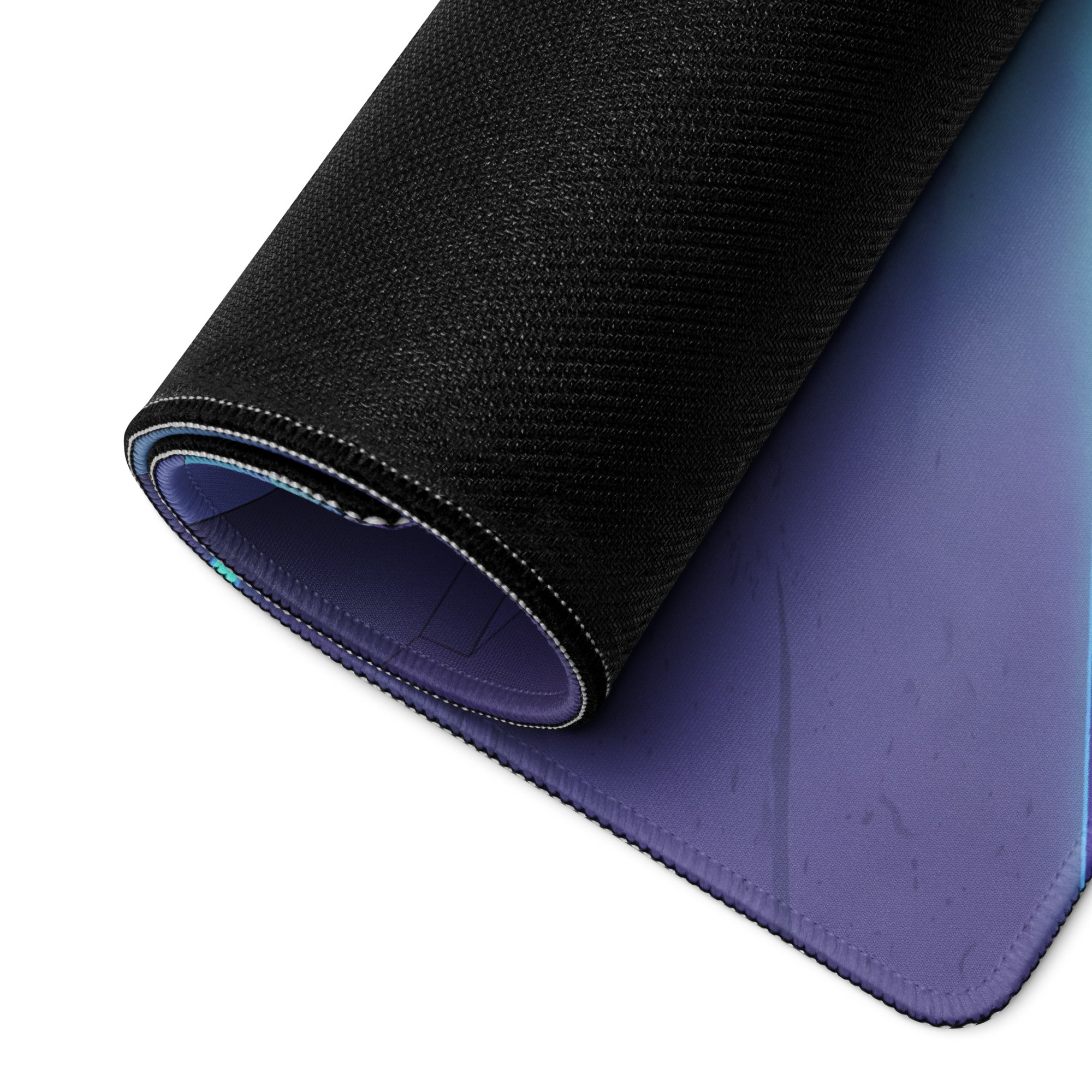 Yamaha R9 Inspired Blue Purple Vaporwave Gaming Mouse Pad – Neon Cyber Racetrack Desk Mat, Retro Futuristic Synthwave Sportbike Vector Art
