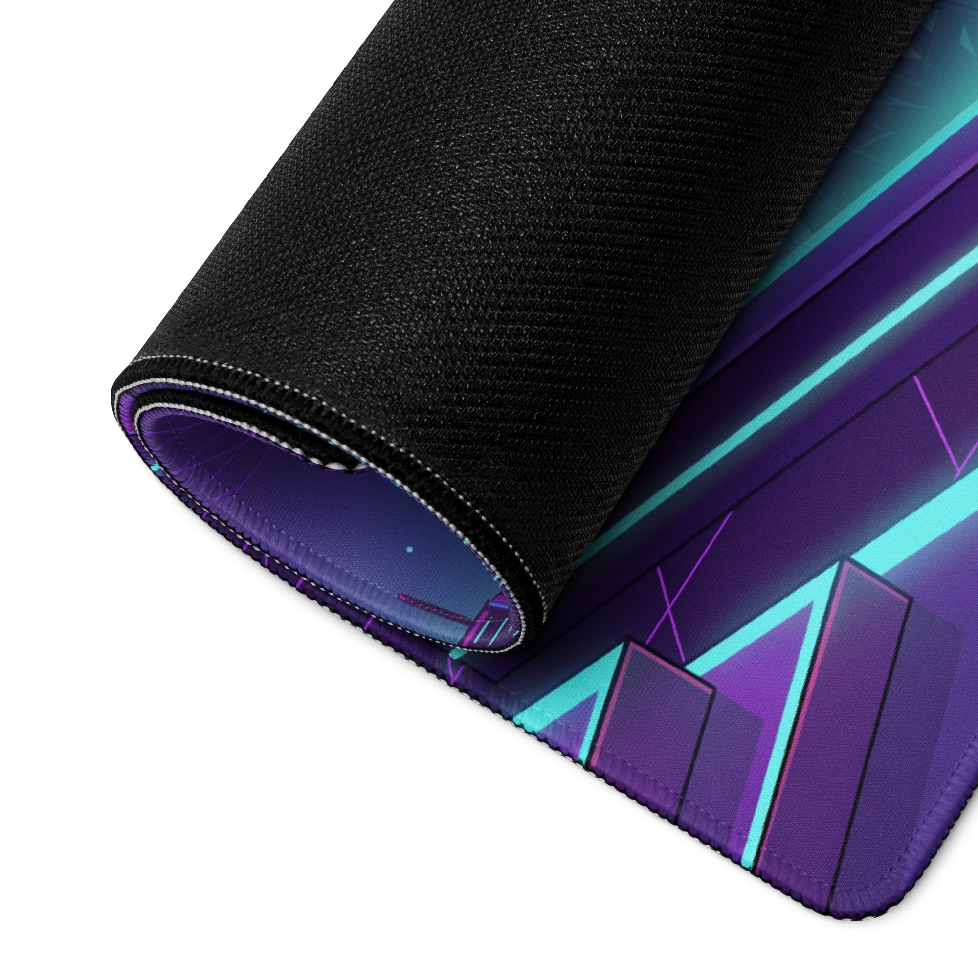 Ducati Streetfighter V4S Inspired Lime Green Purple Vaporwave Gaming Mouse Pad – Neon Cyber Grid Desk Mat, Retro Futuristic Naked Bike Vector Art