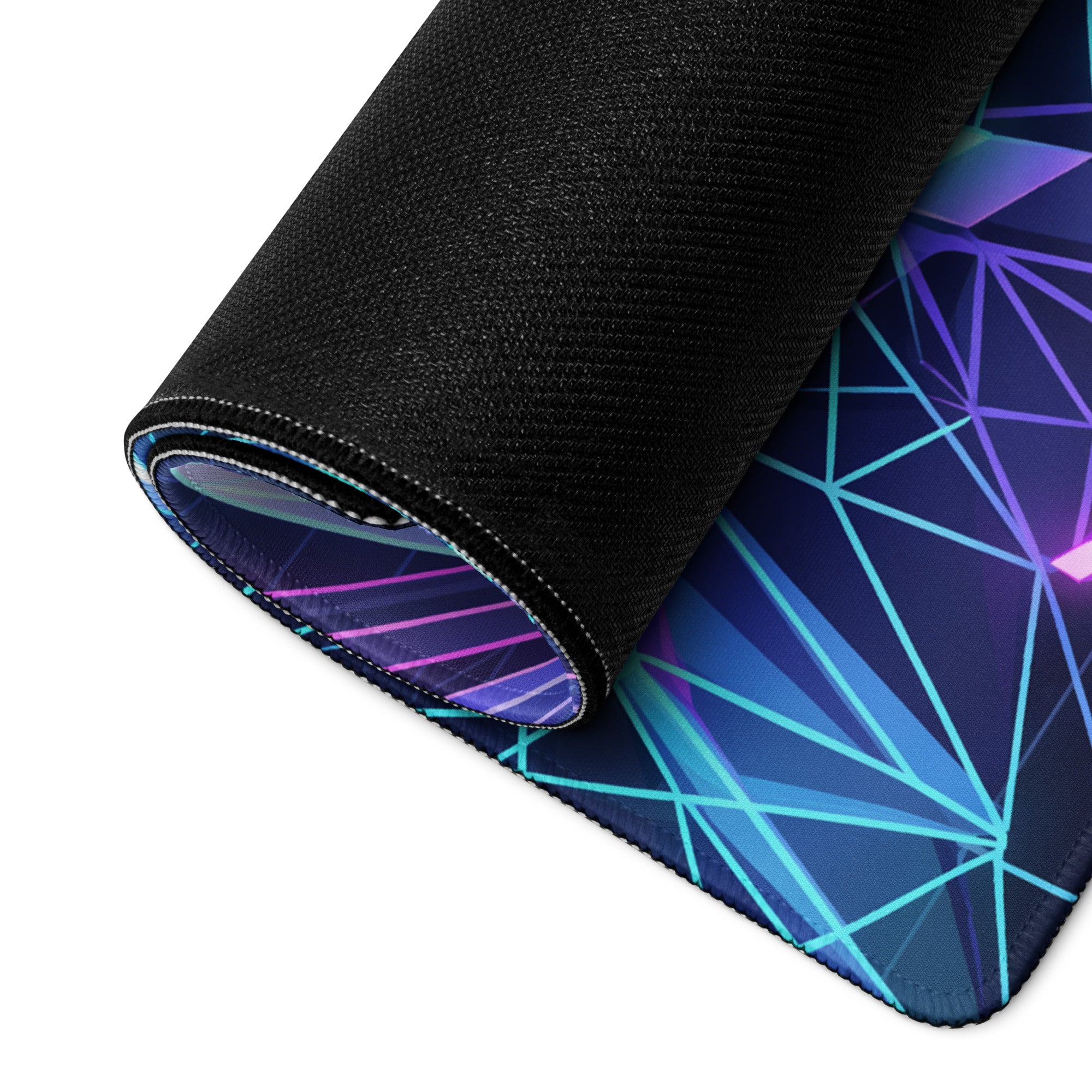 Vaporwave Neon Crystal Mouse Pad - Mouse Pad Neon Blue Purple Desk Setup Vaporwave Retro Mood Neon Decor Mat Digital Art