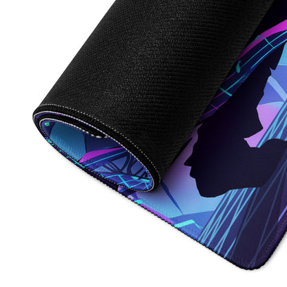 Vaporwave Neon Mouse Pad - Gaming Mouse Pad Neon Purple Blue Vaporwave Mood Nostalgic Futuristic Cyberpunk Desk Mat