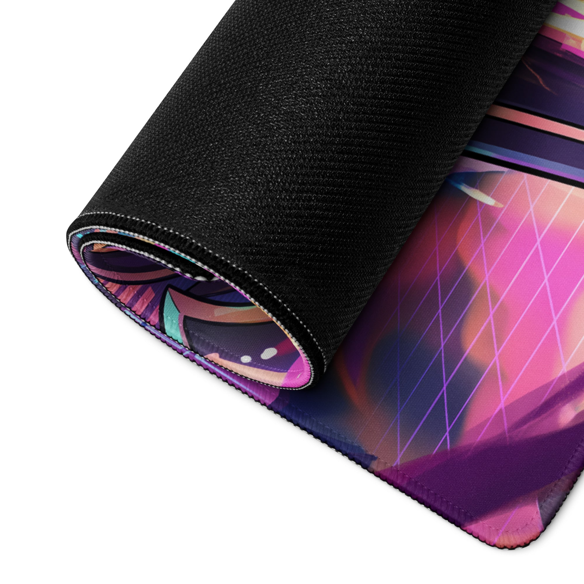 Vaporwave Neon Goddess Mouse Pad - Vaporwave Goddess Neon Purple Pink Gaming Setup Retro Futurism Cyberpunk Desk Digital