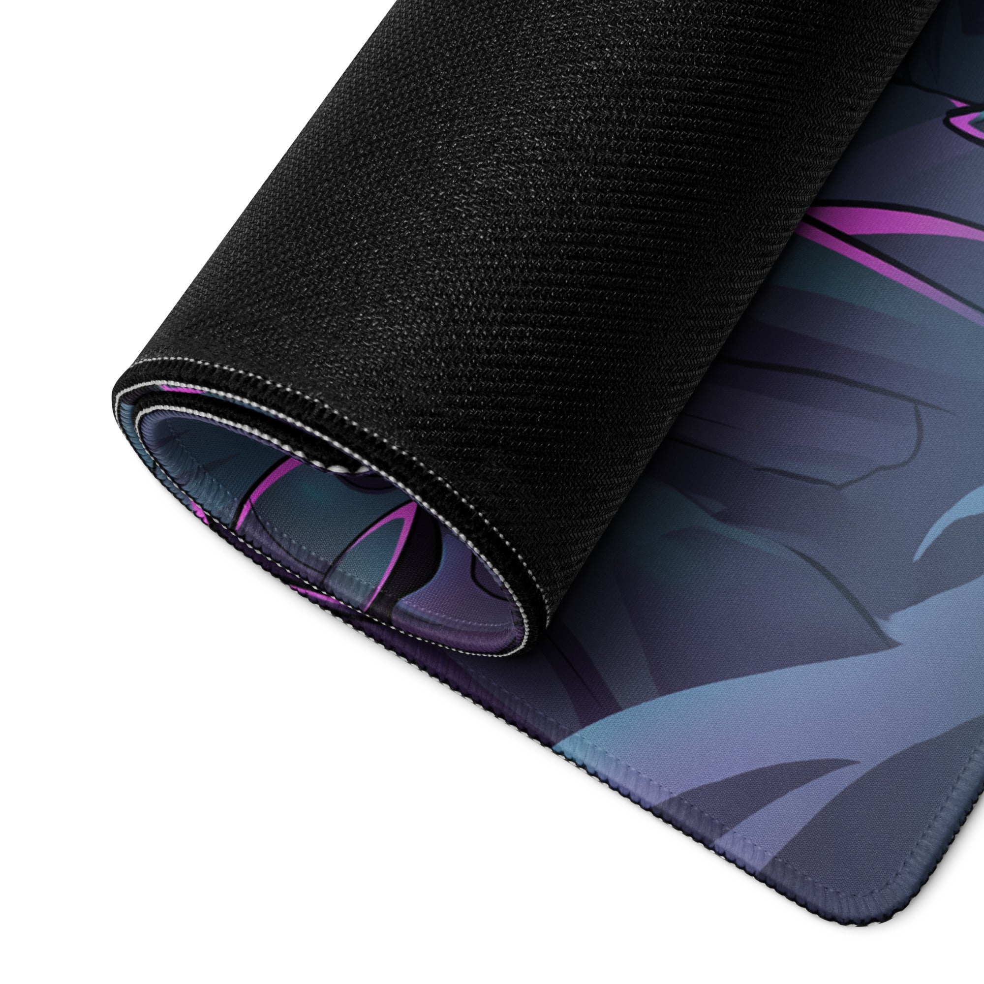 Neon Vaporwave Samurai Mouse Pad - Samurai Neon Purple Pink Vaporwave Energetic Retro Neon Decor Gaming Mat Digital Art