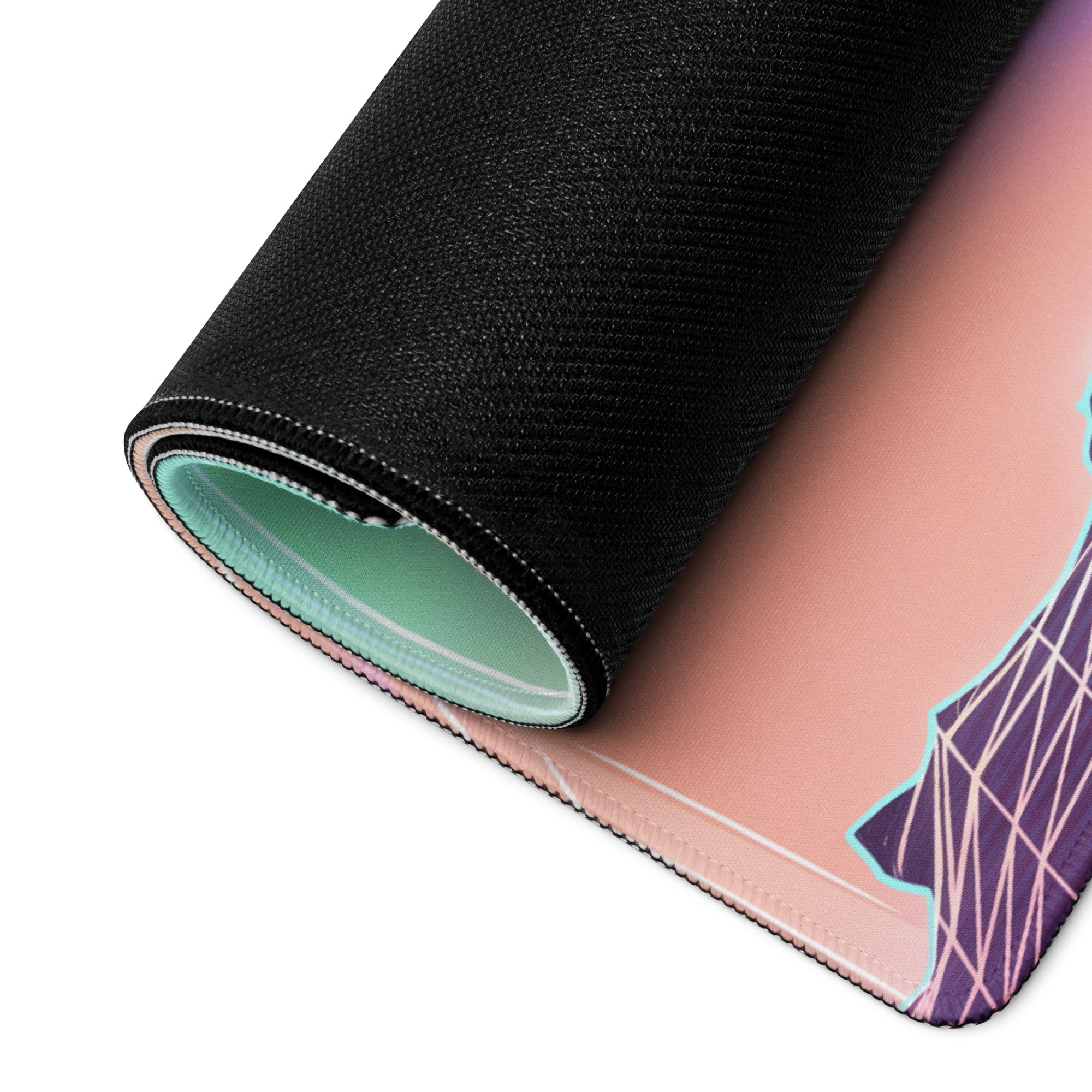Vaporwave Neon World Mouse Pad - Mouse Pad Neon Pink Blue Desk Setup Vaporwave Dreamy Nostalgic Futurism Mat