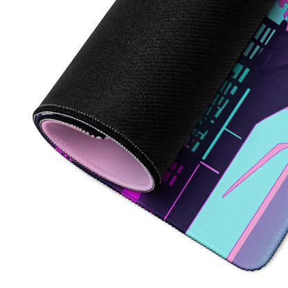 Vaporwave Neon Fuji Pad - Vaporwave Gaming Mouse Pad Pink Purple Gradient Dreamy Mood Neon Decor Digital Art