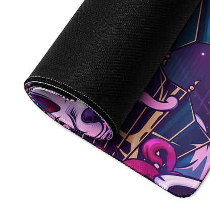 Neon Vaporwave Masks Mouse Pad - Mouse Pad Neon Pink Purple Desktop Gaming Vaporwave Dreamy Mood Retro Digital Art