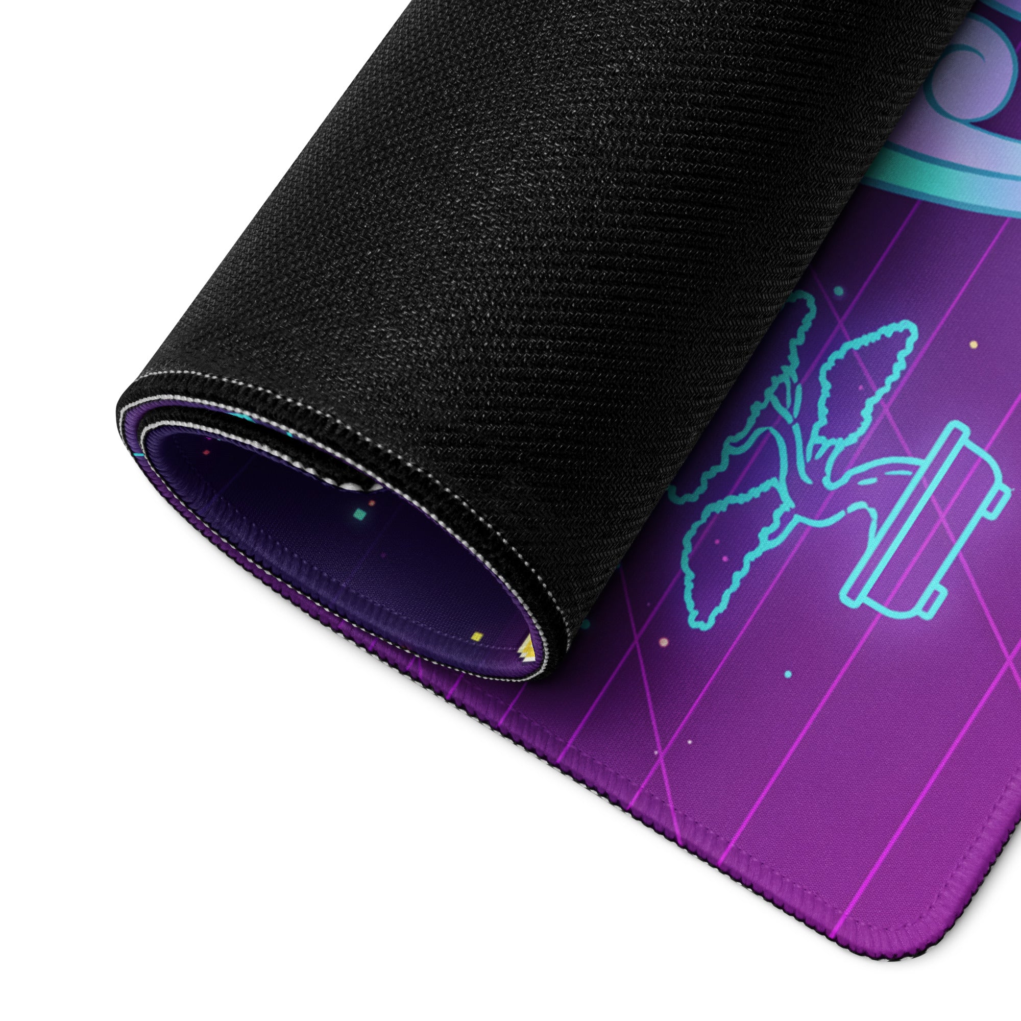 Neon Koi Vaporwave Mouse Pad - Mouse Pad Neon Purple Pink Vaporwave Dreamy Neon Aesthetic Gaming Desk Mat Digital Art