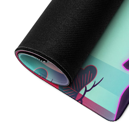 Vaporwave Neon City Mouse Pad - Vaporwave Mouse Pad Pink Cyan Purple Desk Retro Style Dreamy Mood Non Slip