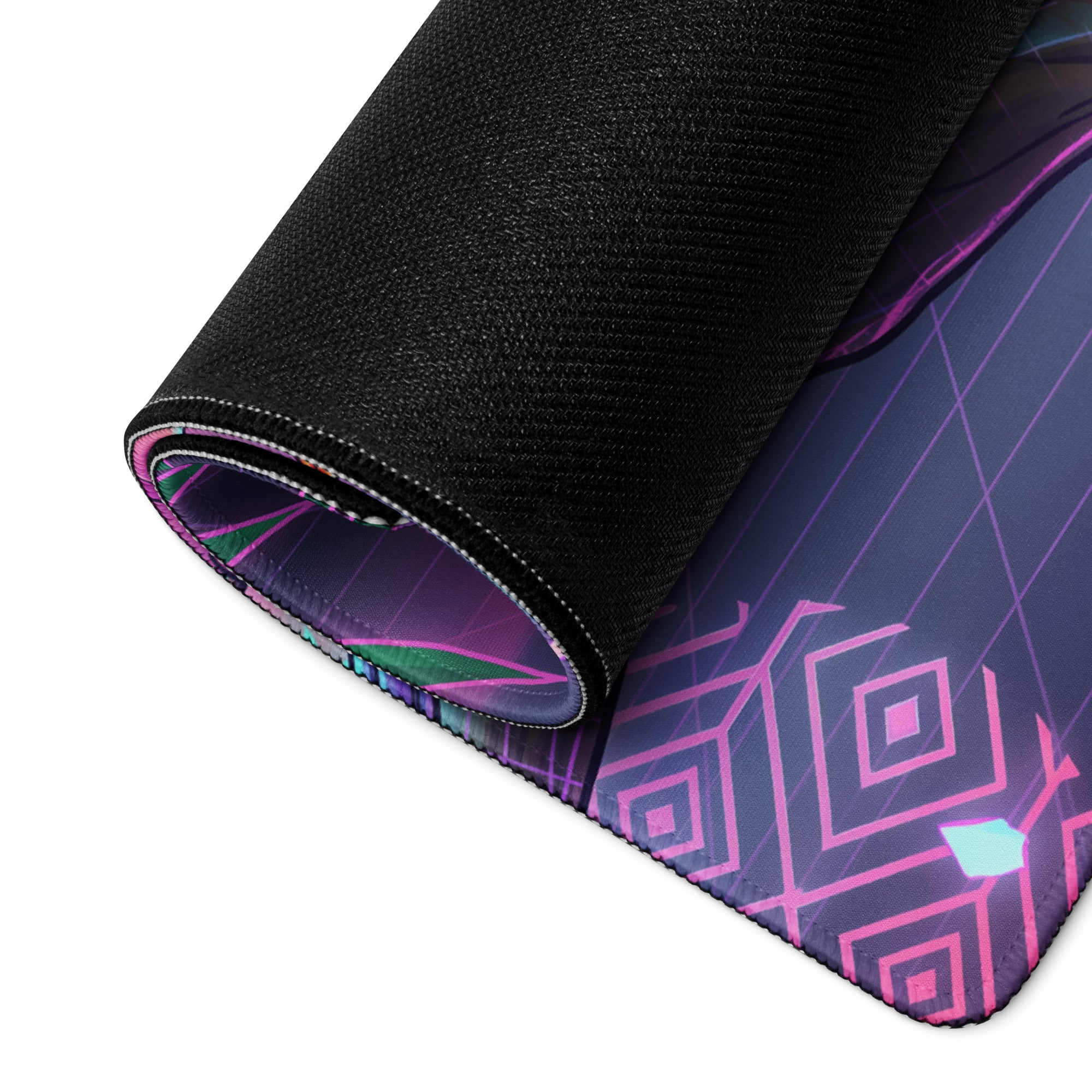 Vaporwave Sunset Neon Mouse Pad - Gaming Mouse Pad Purple Pink Teal Desk Dreamy Retro Futurism Esports Pad Digital Art