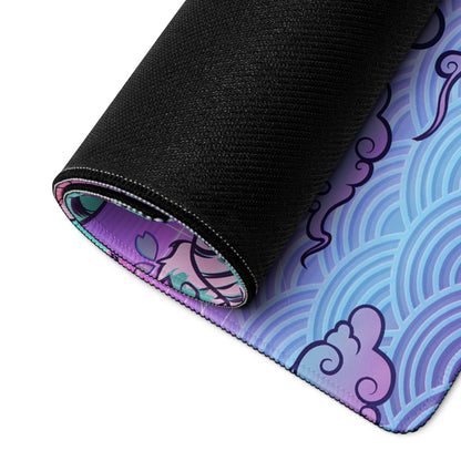 Vaporwave Dragon Neon Mouse Pad - Mouse Pad Purple Pink Teal For Gaming Neon Mood Retro Futurism Digital Art