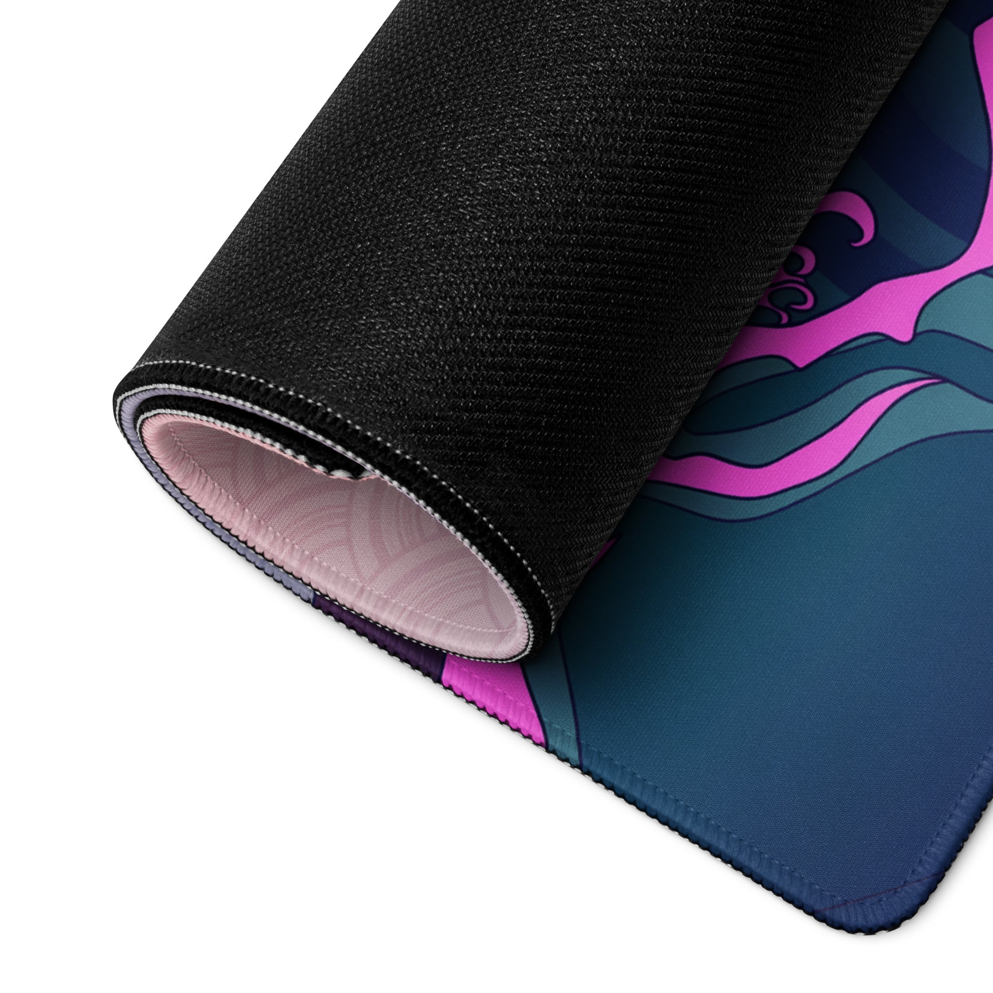 Vaporwave Fuji Desk Mat - Fuji Pink Purple Desk Setup Vaporwave Dreamy Neon Retro Futurism Gaming Mat Digital Art