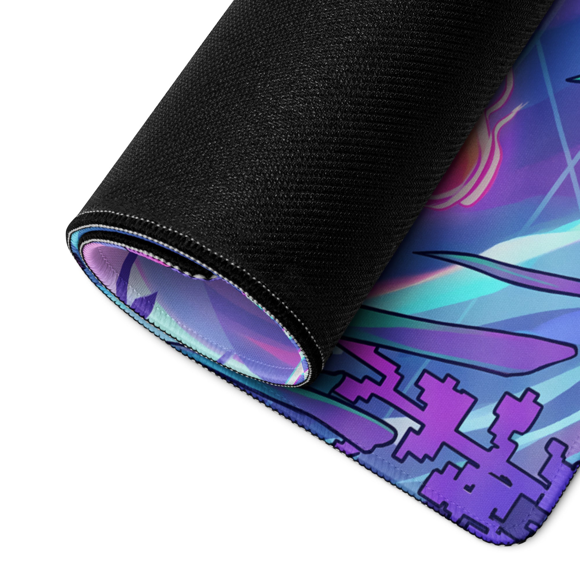 Vaporwave Neon Ocean Gaming Pad - Gaming Mouse Pad Pink Purple Blue Neon Vaporwave Desktop Dreamy Mood Aesthetic Digital