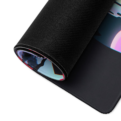 Vaporwave Sunset Mouse Pad - Sunset Orange Purple Gradient For Gaming Setup Vaporwave Aesthetic Dreamy Mood Digital Art