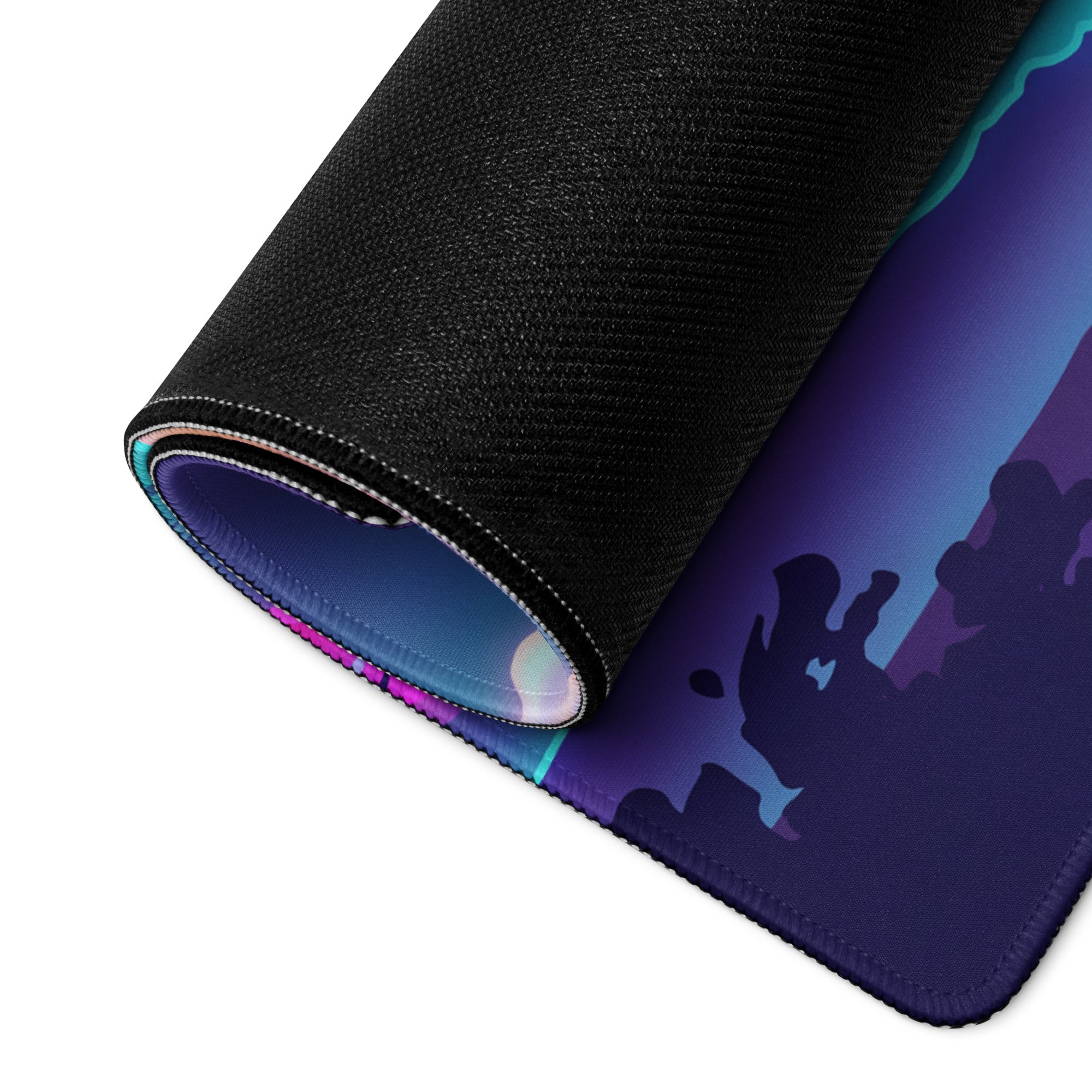 Vaporwave Neon Mountain Mouse Pad - Mouse Pad Neon Pink Purple Gradient Gaming Desk Vaporwave Mood Neon Retro Futurism Decor Digital Art