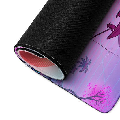 Vaporwave Neon Mirage Mouse Pad - Mouse Pad Neon Pink Purple Desk Futurism Dreamy Mood Vaporwave Aesthetic Digital Art