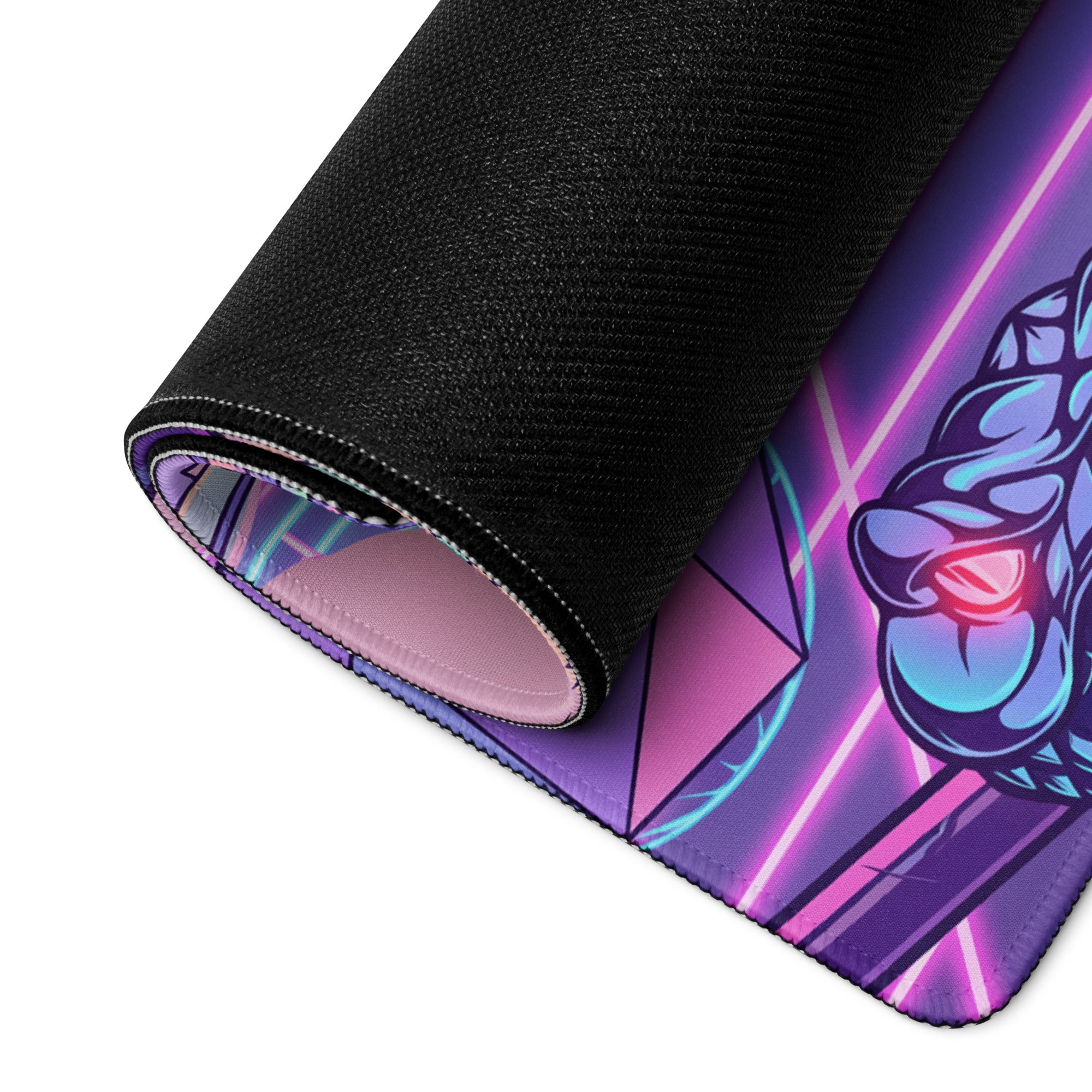 Vaporwave Neon Dragon Desk Pad - Dragon Purple Pink Teal Gaming Desk Vaporwave Surreal Retro Pastel Digital