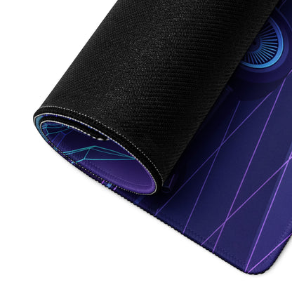 Vaporwave Neon City Mouse Pad - Mouse Pad Blue Purple Neon Desk Vaporwave Cyberpunk Synthwave Retro Futurism Digital Art