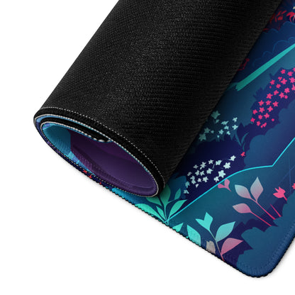 Neon Vaporwave Landscape Mouse Pad - Landscape Desk Neon Purple Pink Blue Vaporwave Dreamy Mood Futuristic Gaming Theme