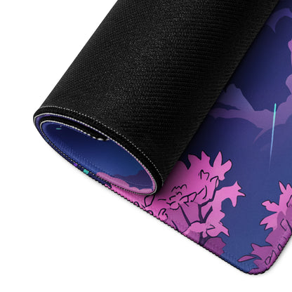 Vaporwave Mountain Neon Mouse Pad - Mountain Neon Purple Blue Gaming Vaporwave Dreamy Neon Mood Synthwave Decor