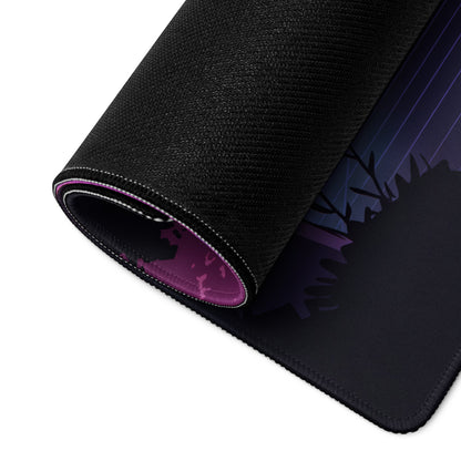 Vaporwave Neon Night Mouse Pad - Mouse Pad Neon Purple Pink Blue Gaming Desk Vaporwave Dreamy Neon Mood Digital Art