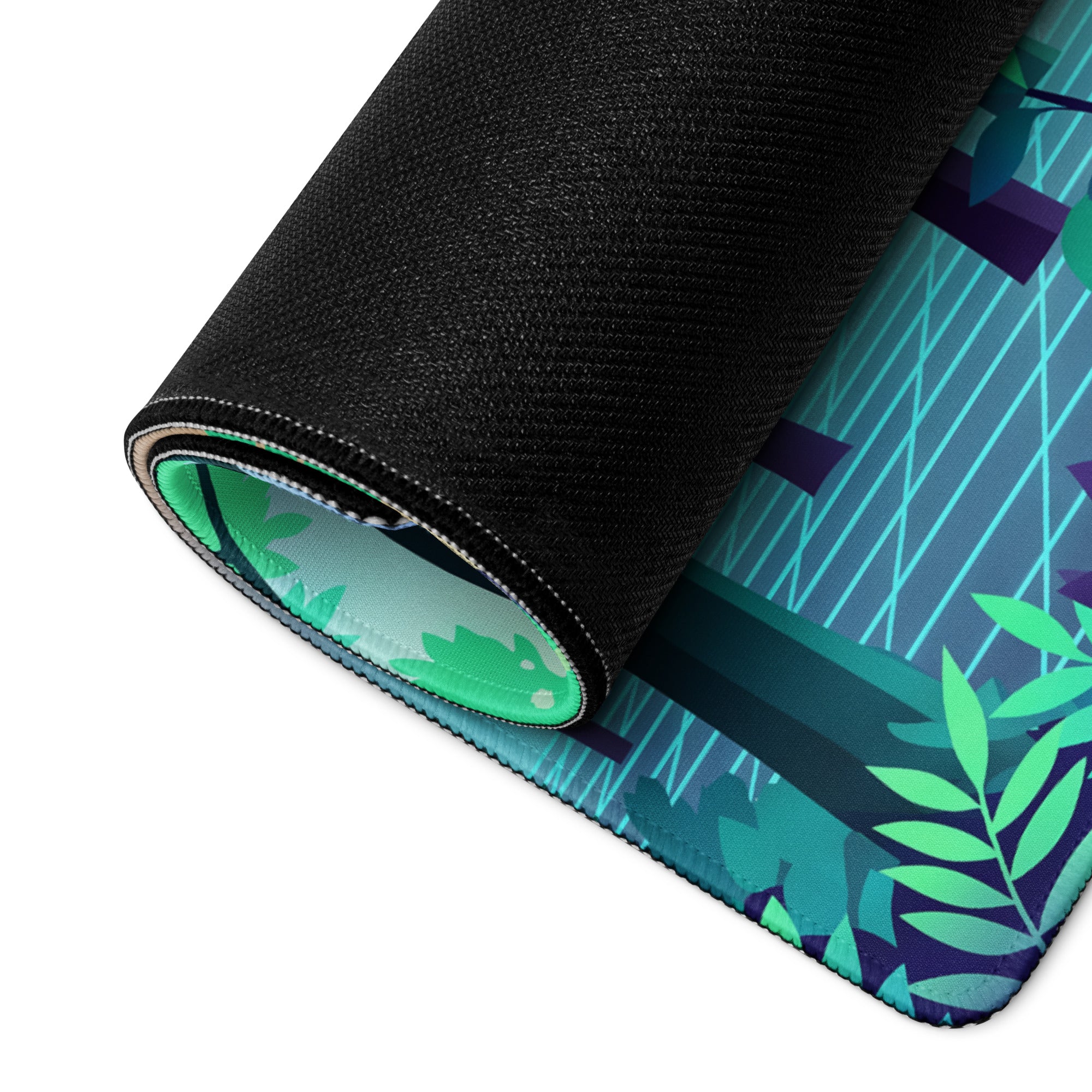 Vaporwave Forest Mouse Pad - Vaporwave Forest Mouse Pad Blue Purple Gradient Desk Retro Dreamy Mood Neon Digital Art