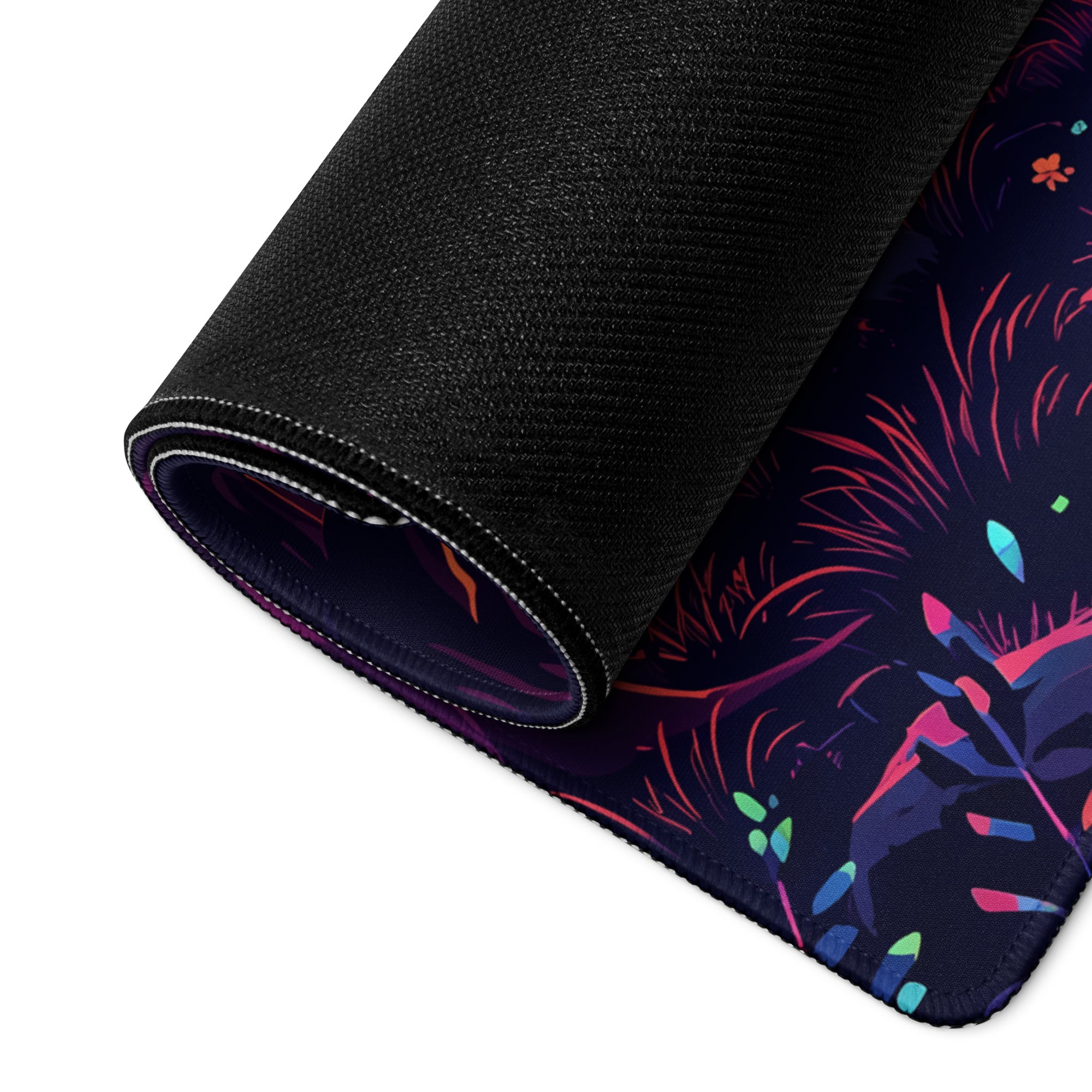 Neon Forest Vaporwave Mouse Pad - Forest Vaporwave Desk Mat Purple Pink Dreamy Mood Neon Retro Decor Gaming