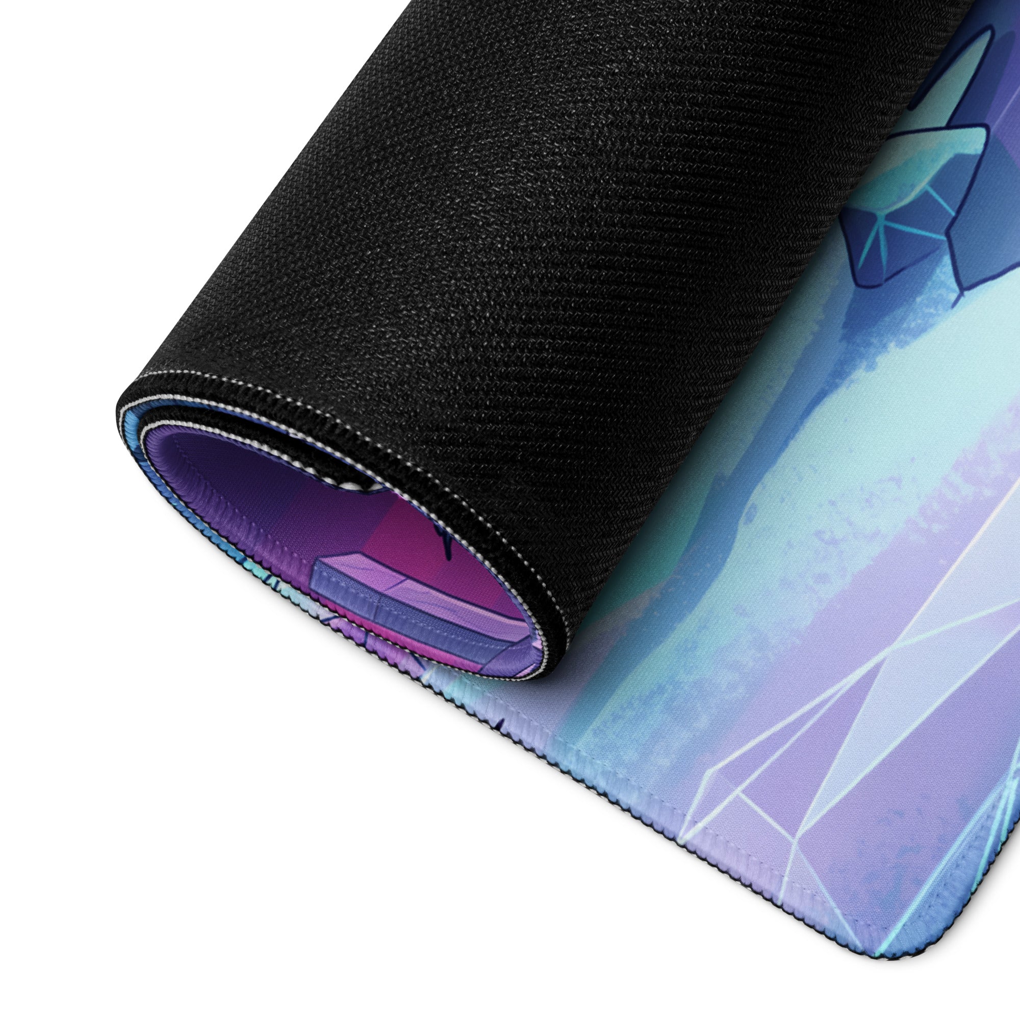 Vaporwave Neon Alps Desk Mat - Mouse Pad Pink Purple Blue Desk Setup Vaporwave Dreamy Mood Retro Futurism Digital Art