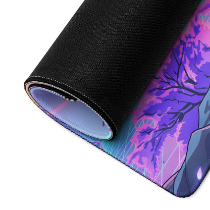 Vaporwave Neon Mouse Pad - Mouse Pad Purple Pink Blue Gaming Dreamlike Neon Retro Futurism Desk Mat Digital Art