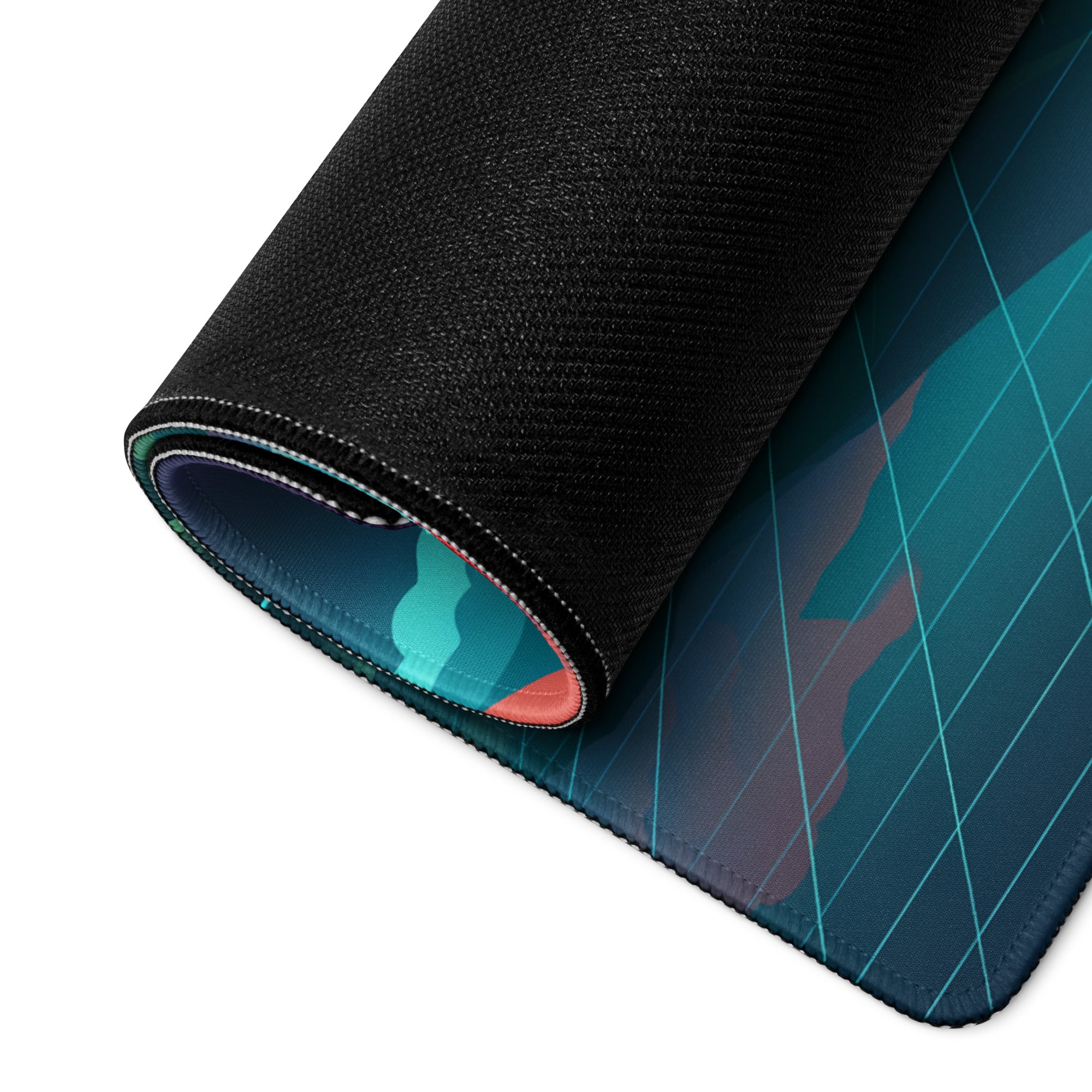 Vaporwave City Vista Mouse Pad - Mouse Pad Teal Pink Desk Vaporwave Dreamy Neon Synthwave Gaming Setup Digital Art