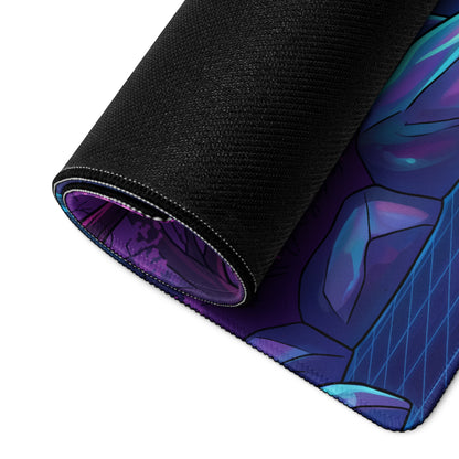 Vaporwave Crystal Skyline Mouse Pad - Gaming Mouse Pad Pink Purple Blue Desk Vaporwave Dreamy Neon Mood Digital Art