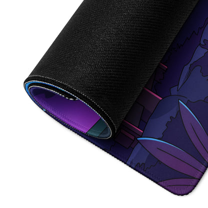 Vaporwave Neon Mount Fuji Mouse Pad - Mouse Pad Purple Pink Blue Vaporwave Dreamy Mood Retro Neon Digital Art