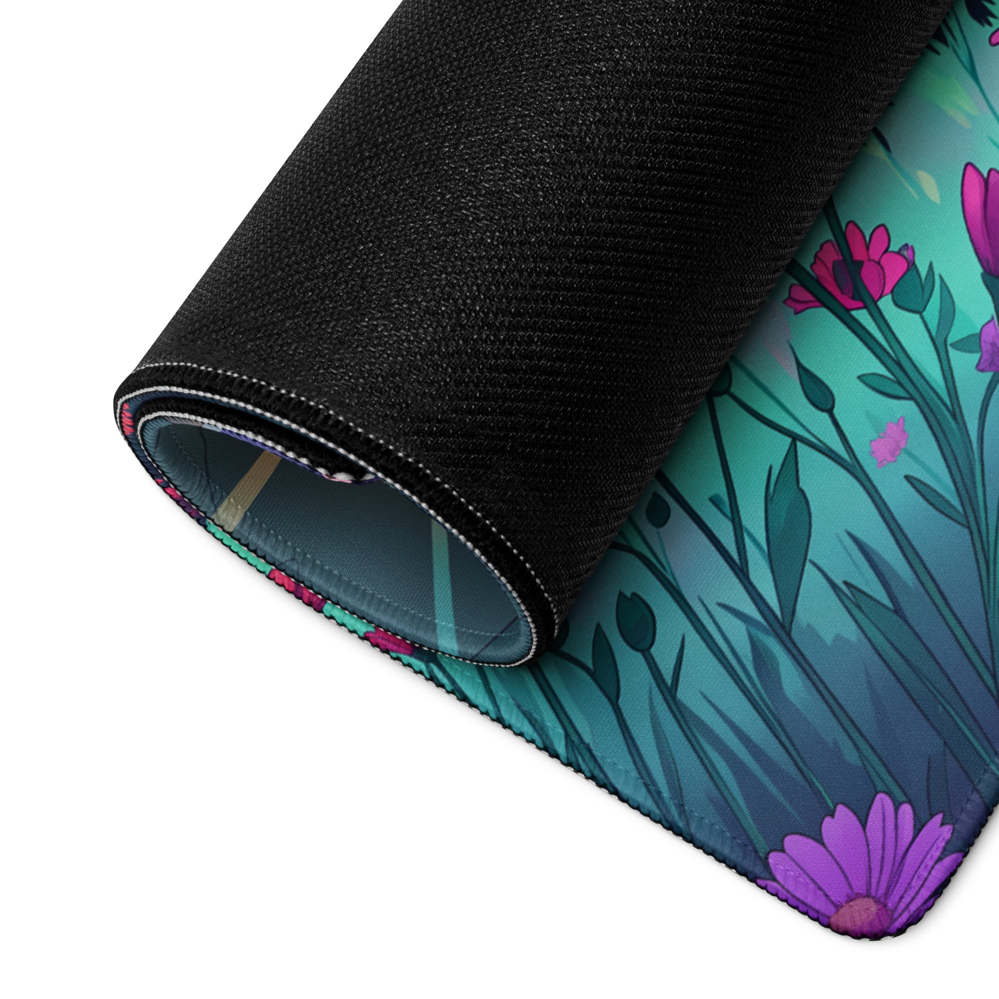 Vaporwave Mountain Mouse Pad - Mouse Pad Purple Teal Sunset Retro Futurism Dreamy Neon Vaporwave Aesthetic Digital Art