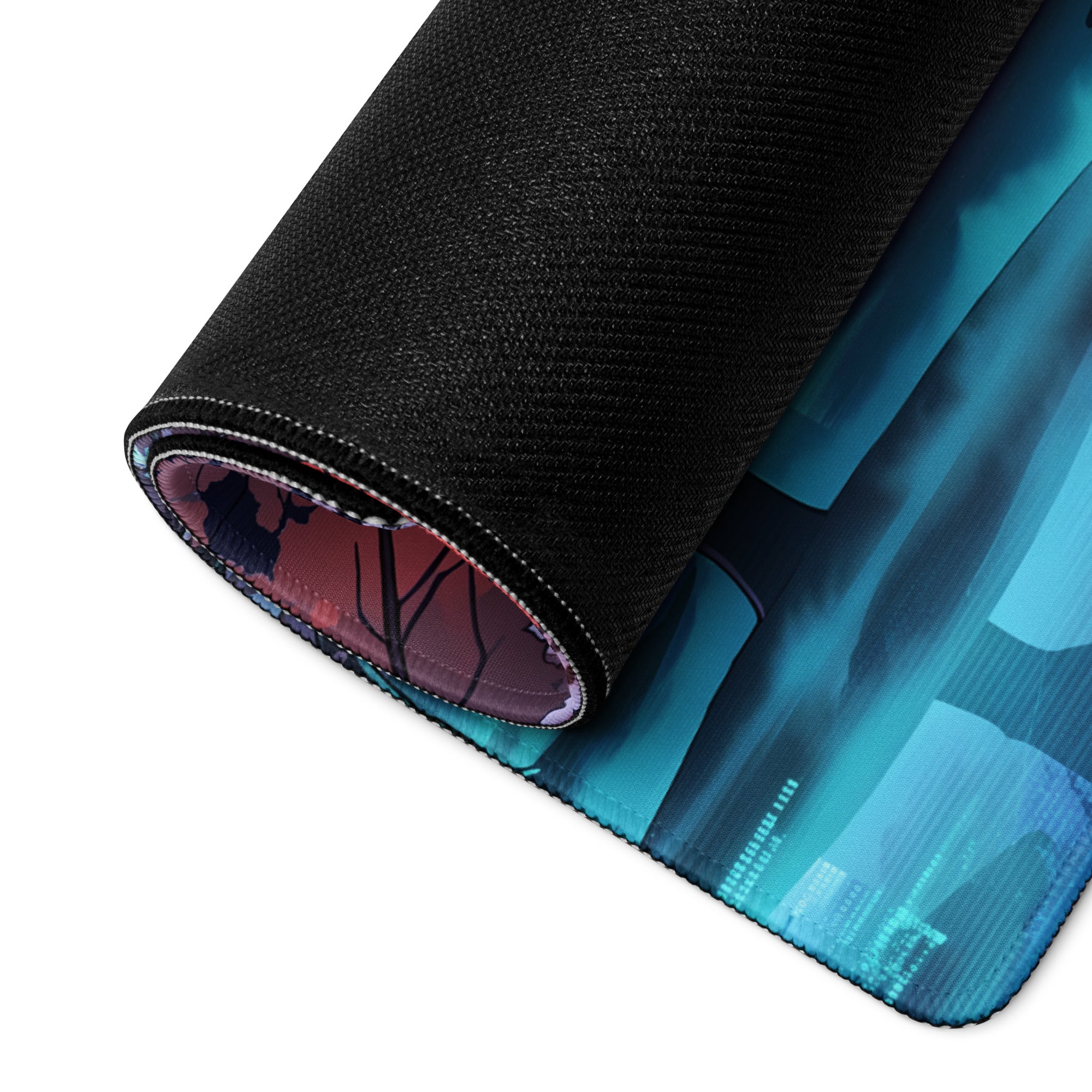 Vaporwave Cherry Blossom Pad - Mouse Pad Pink Purple Blue Vaporwave Desk Dreamy Neon Dreamscape Retro Futurism Gaming Desk