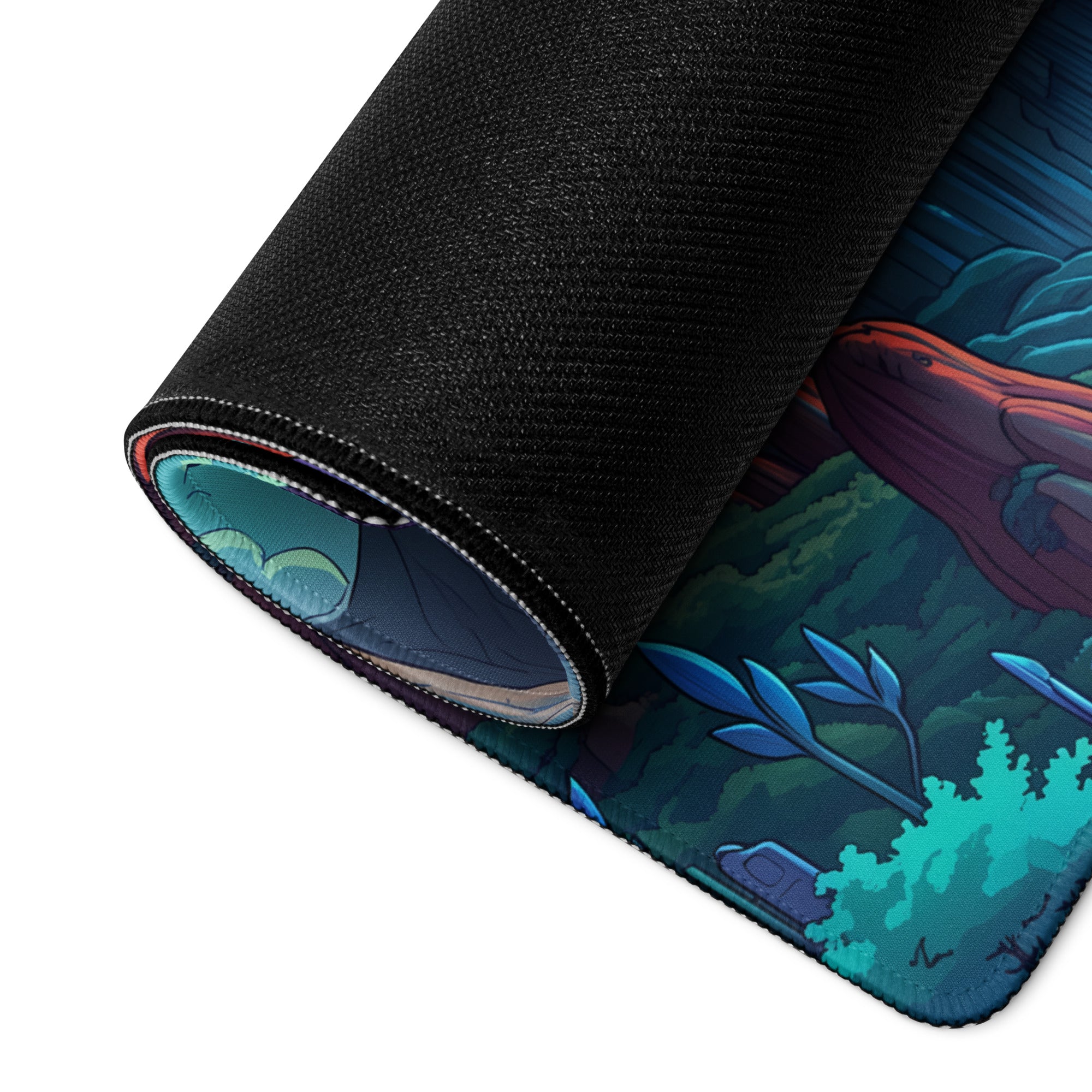 Vaporwave Neon Mountain Mouse Pad - Gaming Mouse Pad Pink Purple Turquoise Desktop Dreamy Vaporwave Landscape Digital Art