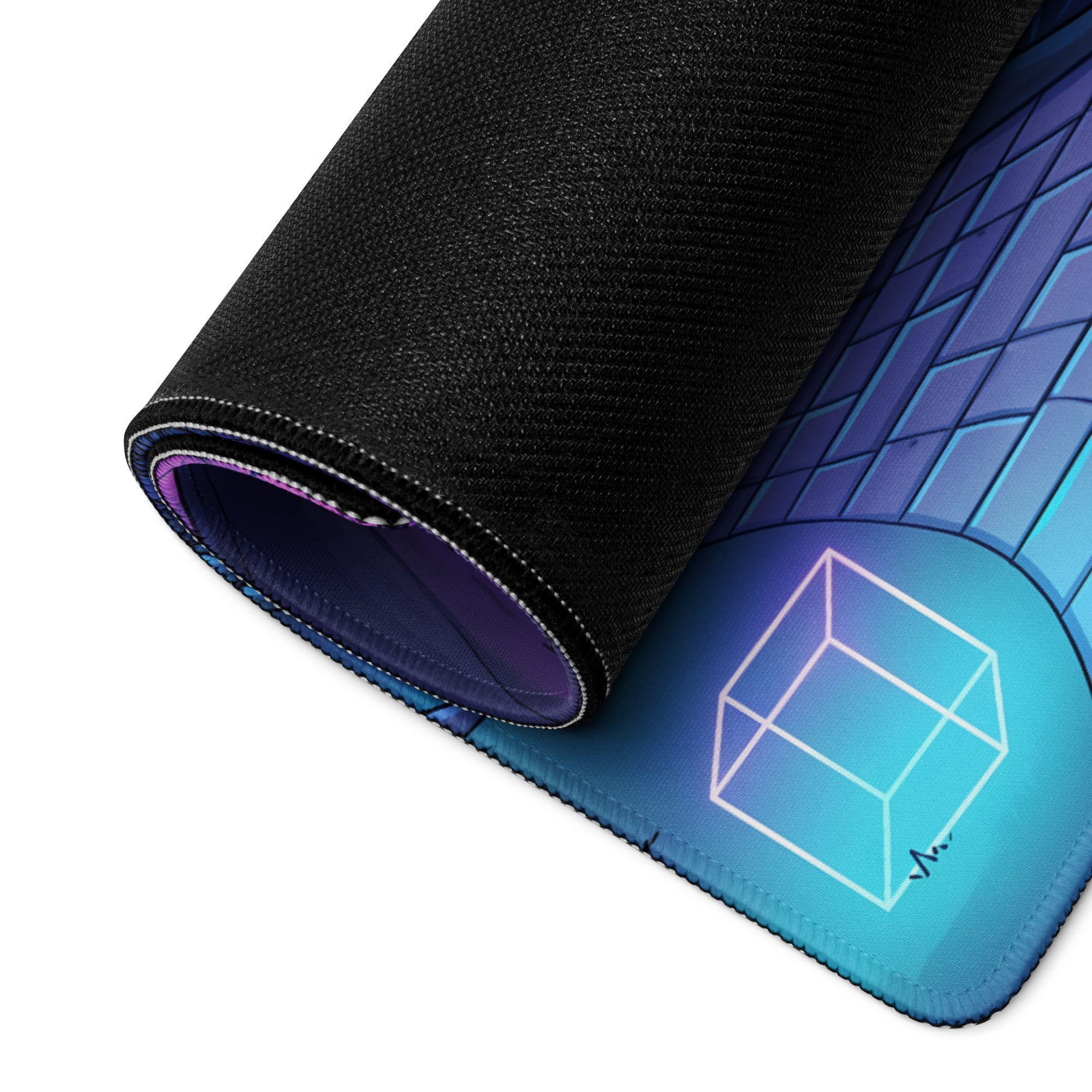 Vaporwave Nightscape Mouse Pad - Neon Pink Purple Blue Desktop Vaporwave Mood Futurism Decor Gaming Desk Mat Digital Art