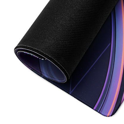Vaporwave Planet Neon Mouse Pad - Planet Neon Purple Blue Pink Gaming Desk Vaporwave Dreamy Nostalgic Retro Synthwave Space Art Digital