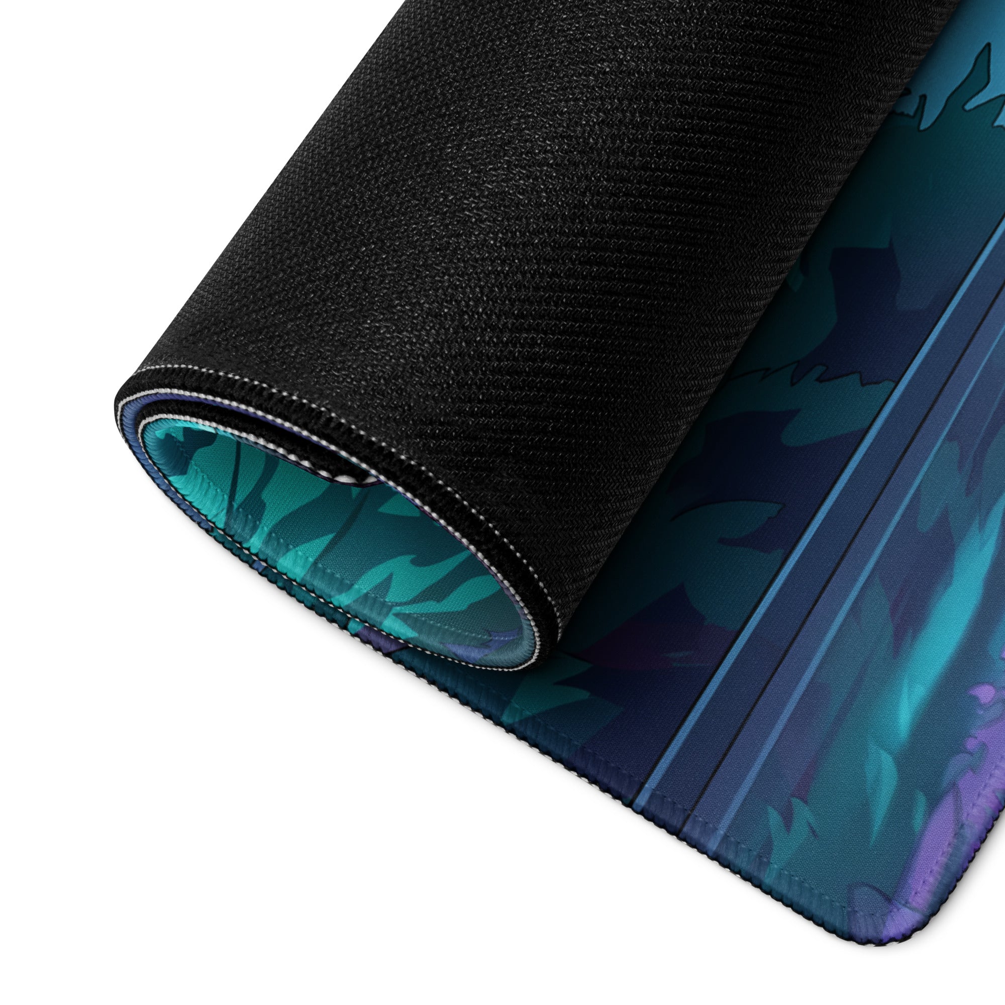 Neon Paris Vaporwave Mouse Pad - Mouse Pad Neon Blue Purple Teal Desk Vaporwave Dreamy Nostalgia Retro Futuristic