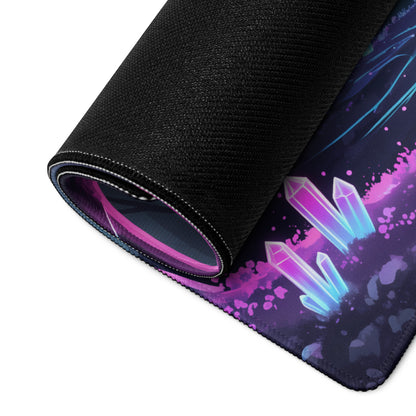 Neon Forest Vaporwave Mouse Pad - Mouse Pad Neon Purple Pink Cyan Desk Vaporwave Dreamy Mood Cyberpunk Decor Digital Art