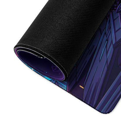 Vaporwave Cityscape Mouse Pad - Mouse Pad Purple Pink Neon Vaporwave Dreamy Neon Retro Futurism Gaming Digital Art