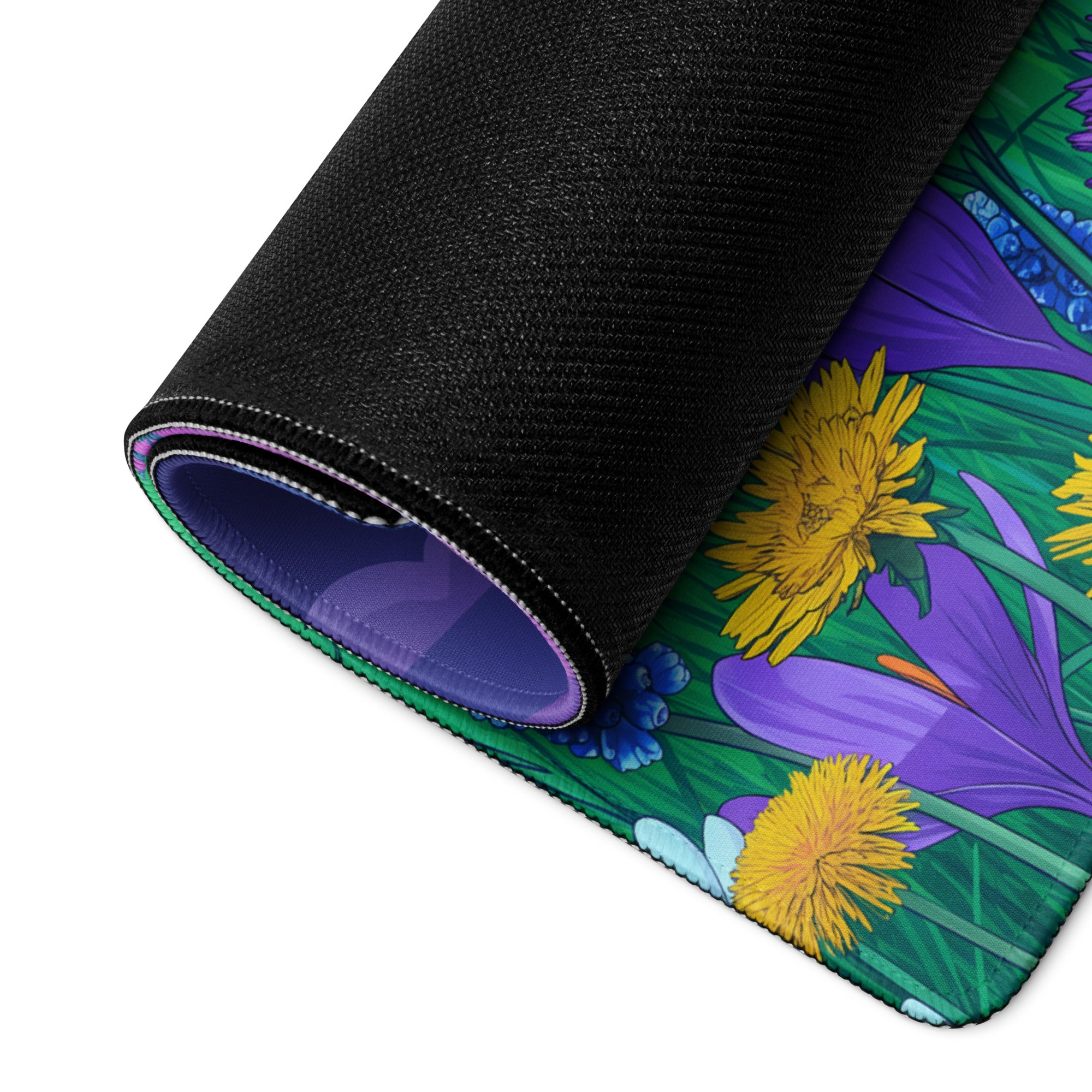 Vaporwave Garden Glow Mouse Pad - Mouse Pad Purple Blue Desk Setup Vaporwave Neon Aesthetic Dreamy Mood Digital
