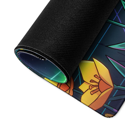 Aurora Neon Vaporwave Mouse Pad - Vaporwave Mouse Pad Neon Green Purple Mood Dreamy Decor Modern Neon