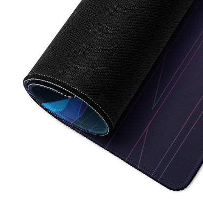 Vaporwave Moon Neon Desk Pad - Vaporwave Moon Neon Pink Purple Blue Desk Futuristic Dream Retro Gaming Setup Digital Art