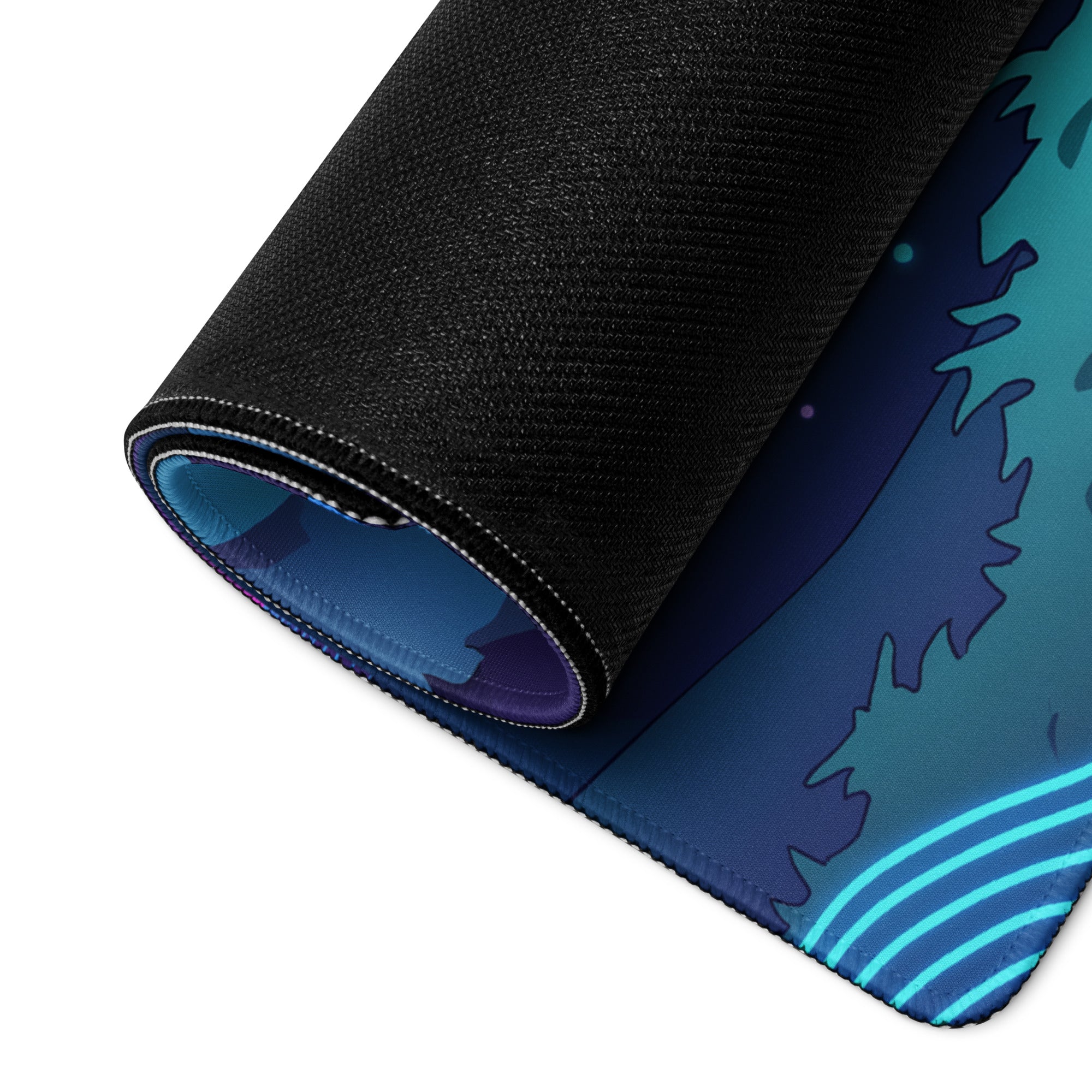 Vaporwave Night Desk Mat - Mouse Pad Neon Pink Blue Gaming Desk Vaporwave Dreamy Neon Mood Retro Decor Digital Art
