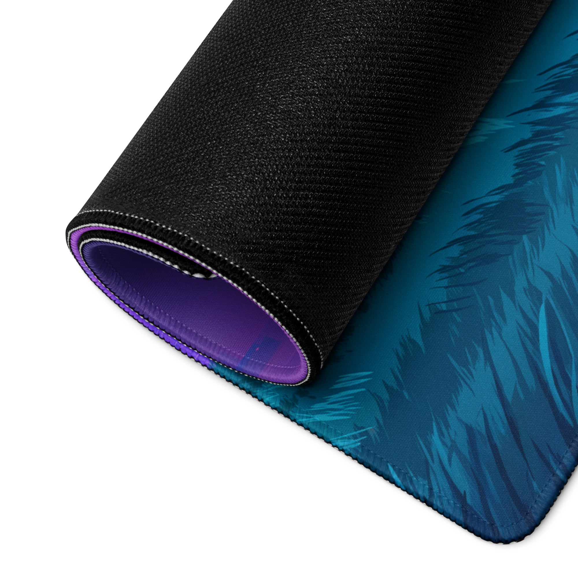 Vaporwave Neon Pixel House Mouse Pad - Mouse Pad Purple Pink Neon Vaporwave Desk Futurism Dreamy Mood Digital Art