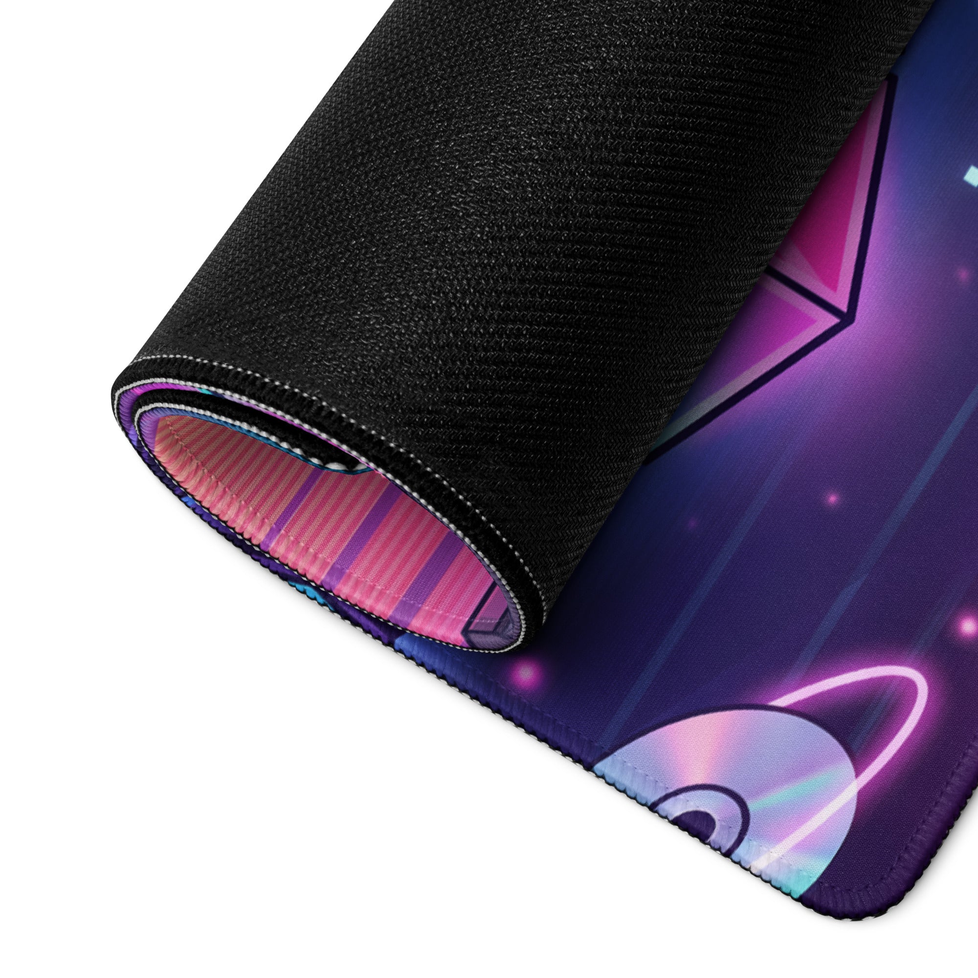 Neon Vaporwave Gaming Mouse Pad - Gaming Mouse Pad Neon Pink Purple Cyan Desk Vaporwave Dreamy Nostalgic Mood Vaporwave Desk Mat Digital Art