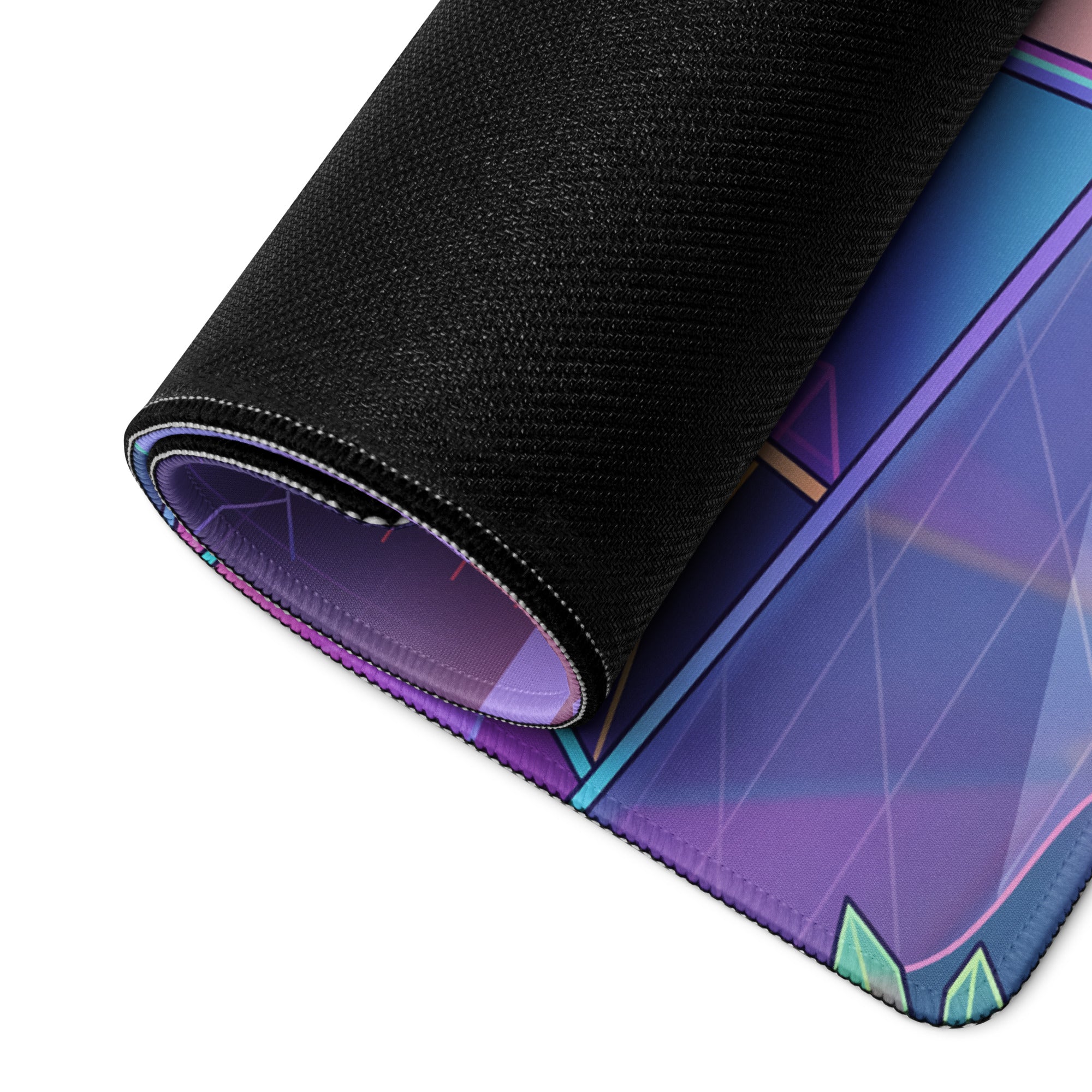 Neo Vaporwave Neon Mouse Pad - Mouse Pad Neon Purple Pink Vaporwave - Dreamy Retro Futurism Gaming Setup Digital Art