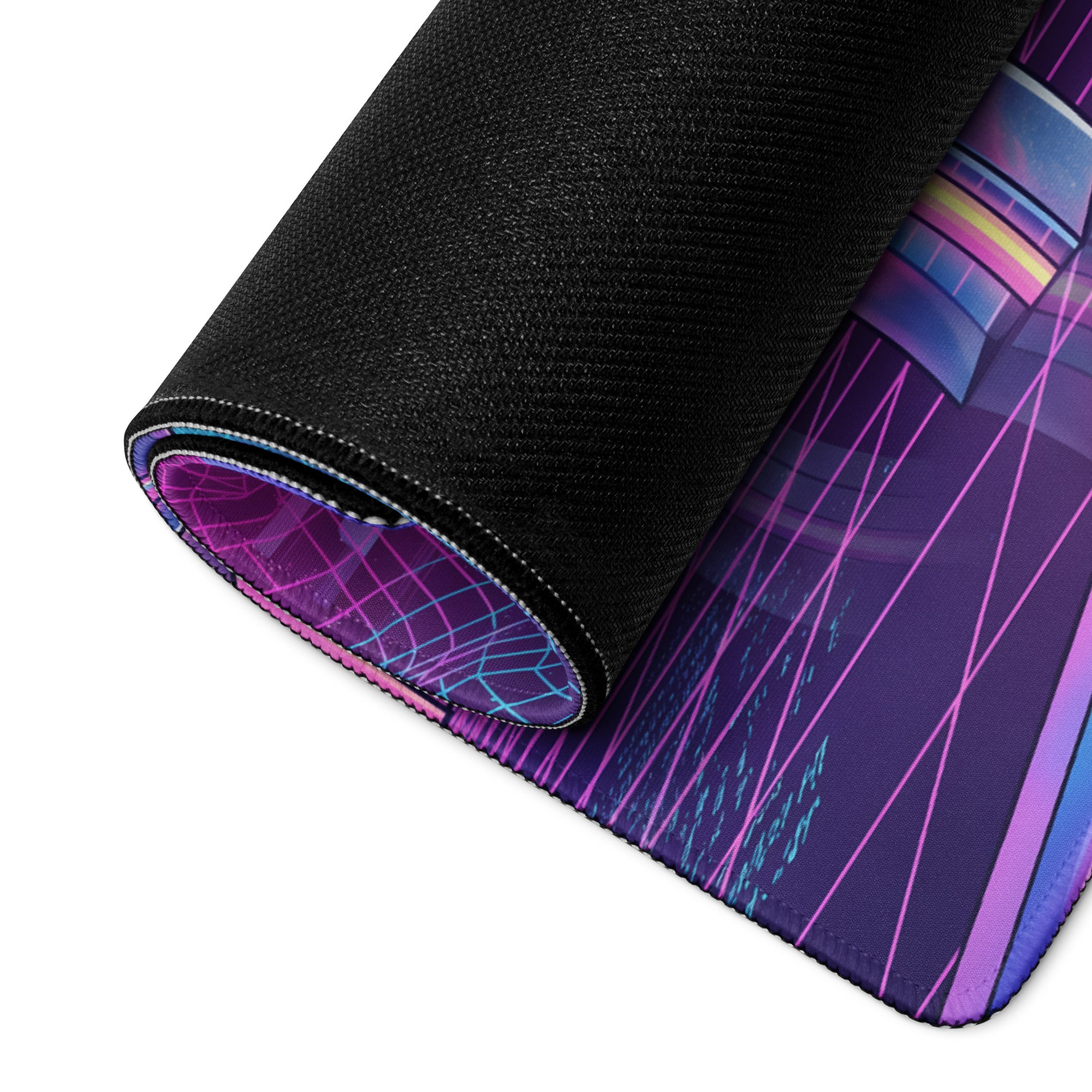 Neon Vaporwave Gaming Mouse Pad - Gaming Mouse Pad Neon Purple Pink Desk Setup Vaporwave Vibrant Mood Neon Decor Digital