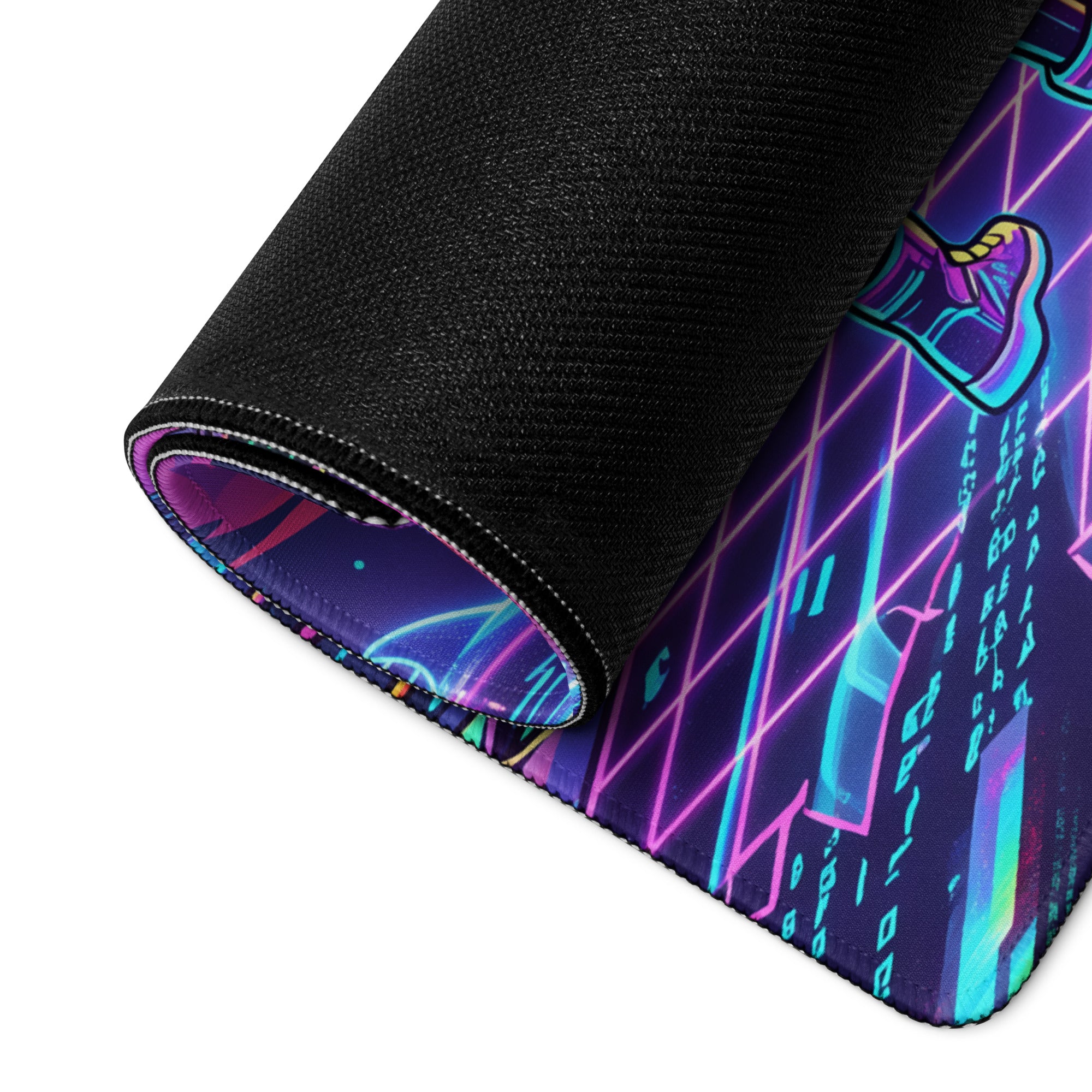 Vaporwave Neon Galaxy Mouse Pad - Vaporwave Neon Mouse Pad Purple Pink Blue Desk Retro Futurism Dreamy Neon Digital Art